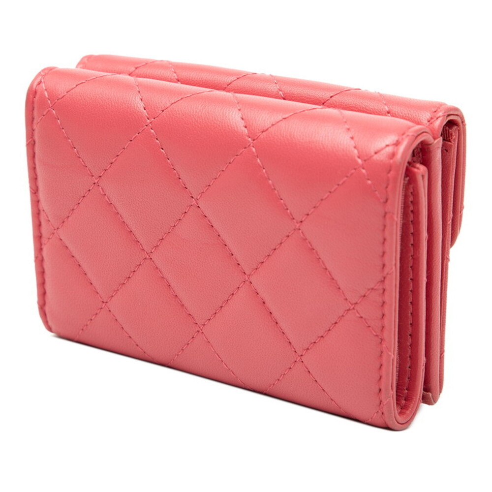 CHANEL Authentic Pink Lambskin Leather Logo Wallet - Picture 2 of 7